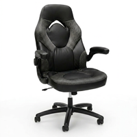 3085 Ergonomic Gaming Chair for Adults, High Back Office Chair with Headrest and Flip up Arms, Leather Racing Style Gaming Seat with Lumbar Support, Video Game Computer Desk Seat - Gray — Studio Shot