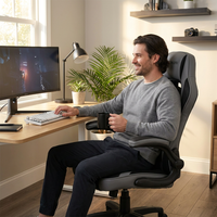 3085 Ergonomic Gaming Chair for Adults, High Back Office Chair with Headrest and Flip up Arms, Leather Racing Style Gaming Seat with Lumbar Support, Video Game Computer Desk Seat - Gray — Lifestyle