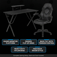 51.5 In. Black Gaming Desk and Chair Set — Results & Stats