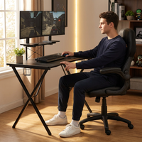 51.5 In. Black Gaming Desk and Chair Set — Lifestyle