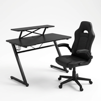 Gaming Desk Chair Set Built for Extended Sessions, 51.5 Inch Desktop, Raised Monitor Platform, Ergonomic Support — Studio Shot