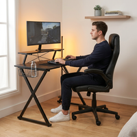 Gaming Desk Chair Set Built for Extended Sessions, 51.5 Inch Desktop, Raised Monitor Platform, Ergonomic Support — Lifestyle