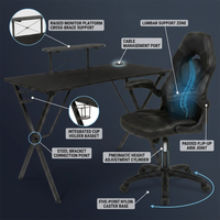 Gaming Desk and Chair Set Built for Extended Sessions, 51.5 Inch Desktop, Raised Monitor Platform, Ergonomic Support — How It Works
