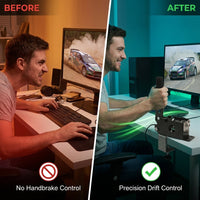 USB Handbrake, Linear E Handbrake, Hall Sensor, 64 Bit Handbrake for PC Racing Games, for G27 G29 G920 T500 T300 ETS2 ATS Brake Analog Hand Brake with Handle Grip Clamp, Compatible — Before & After