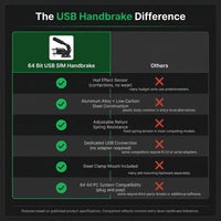USB Handbrake, Linear E Handbrake, Hall Sensor, 64 Bit Handbrake for PC Racing Games, for G27 G29 G920 T500 T300 ETS2 ATS Brake Analog Hand Brake with Handle Grip Clamp, Compatible — Comparison